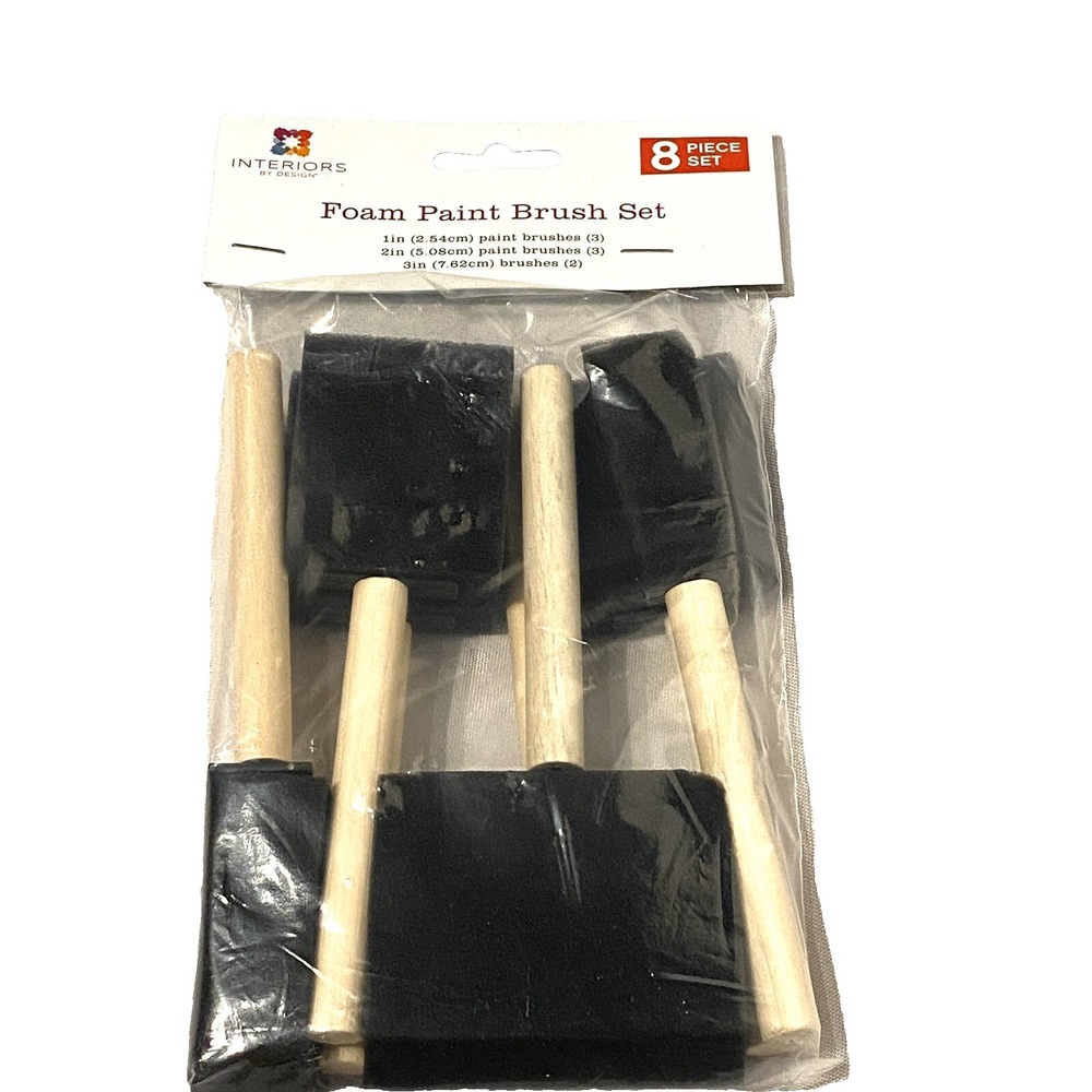 interiors by design 8 piece foam paint brush set 1 in 2 in‎ 3 in